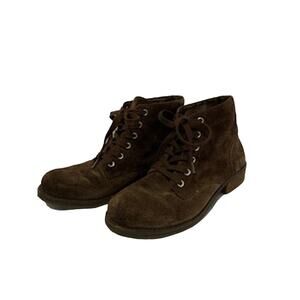 Sam Edelman Suede Brown Leather 9.5 Womens  Lace Up Boot